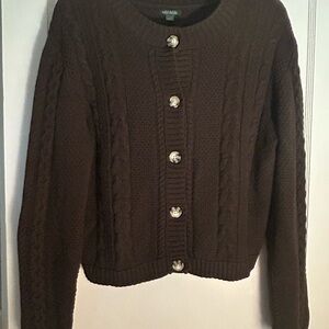 Wild Fable Chocolate Cable Knit Cardigan